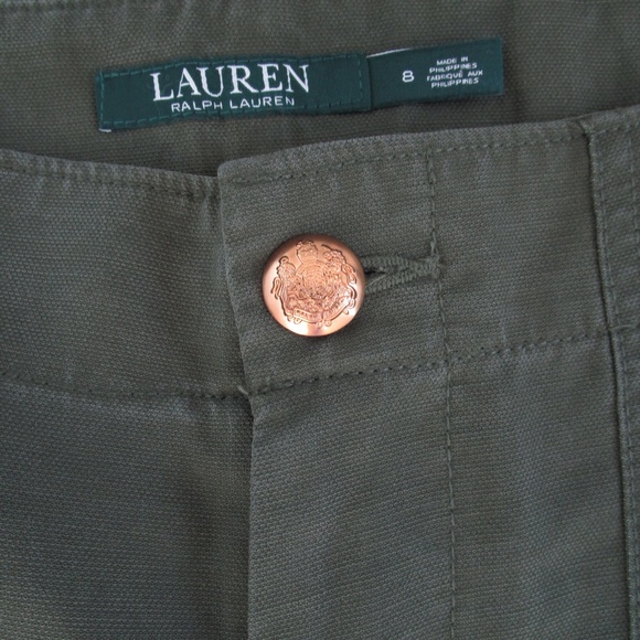 NWT Ralph Lauren Army Green Wide Leg Capri Pants 8 - Picture 7 of 8